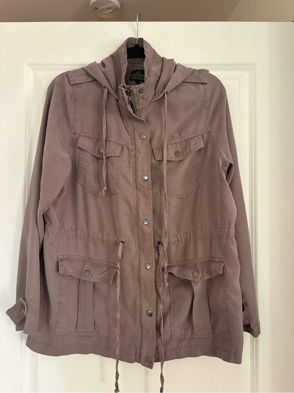 Light Gray Hooded Utility Jacket - Women